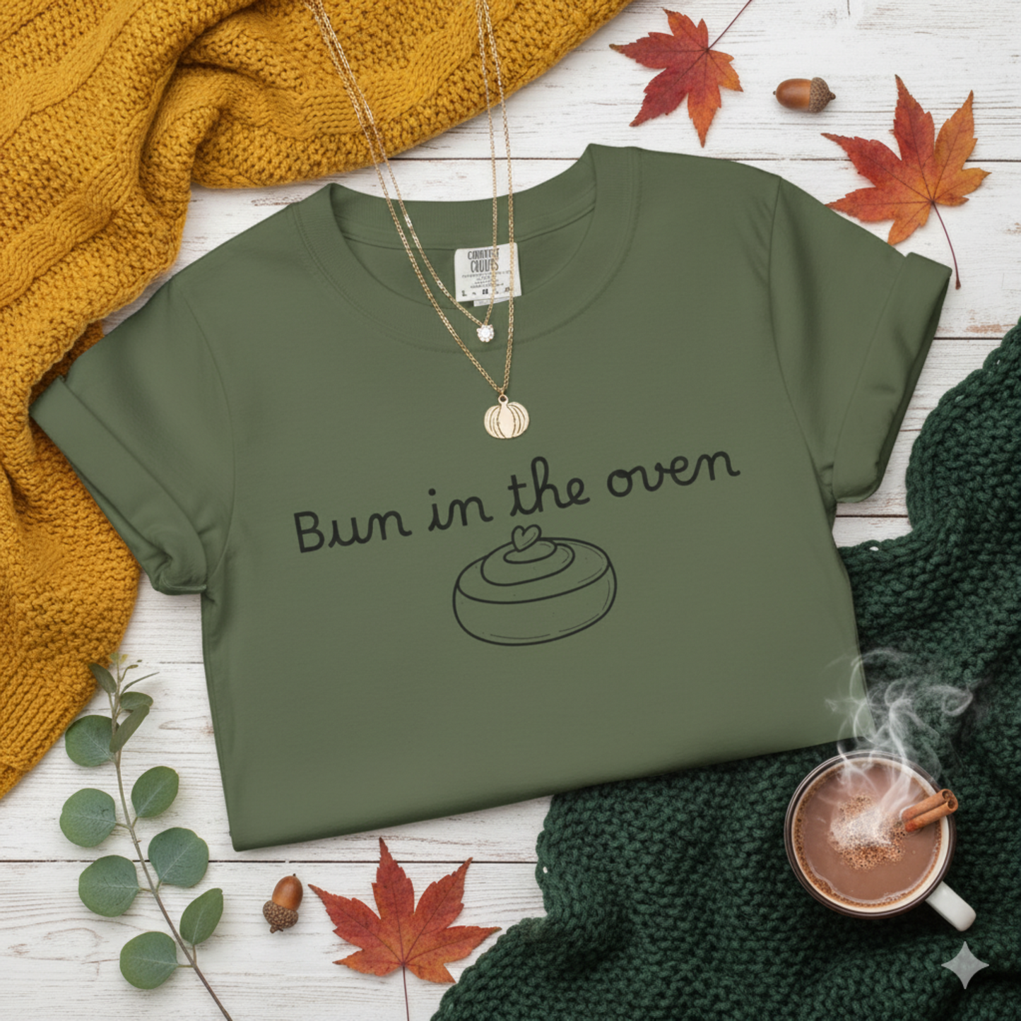Bun in the Oven T-Shirt | Pregnancy Announcement Tee | Minimalist Baby Shower Gift | Cute Maternity Shirt | Neutral Gender Reveal Top