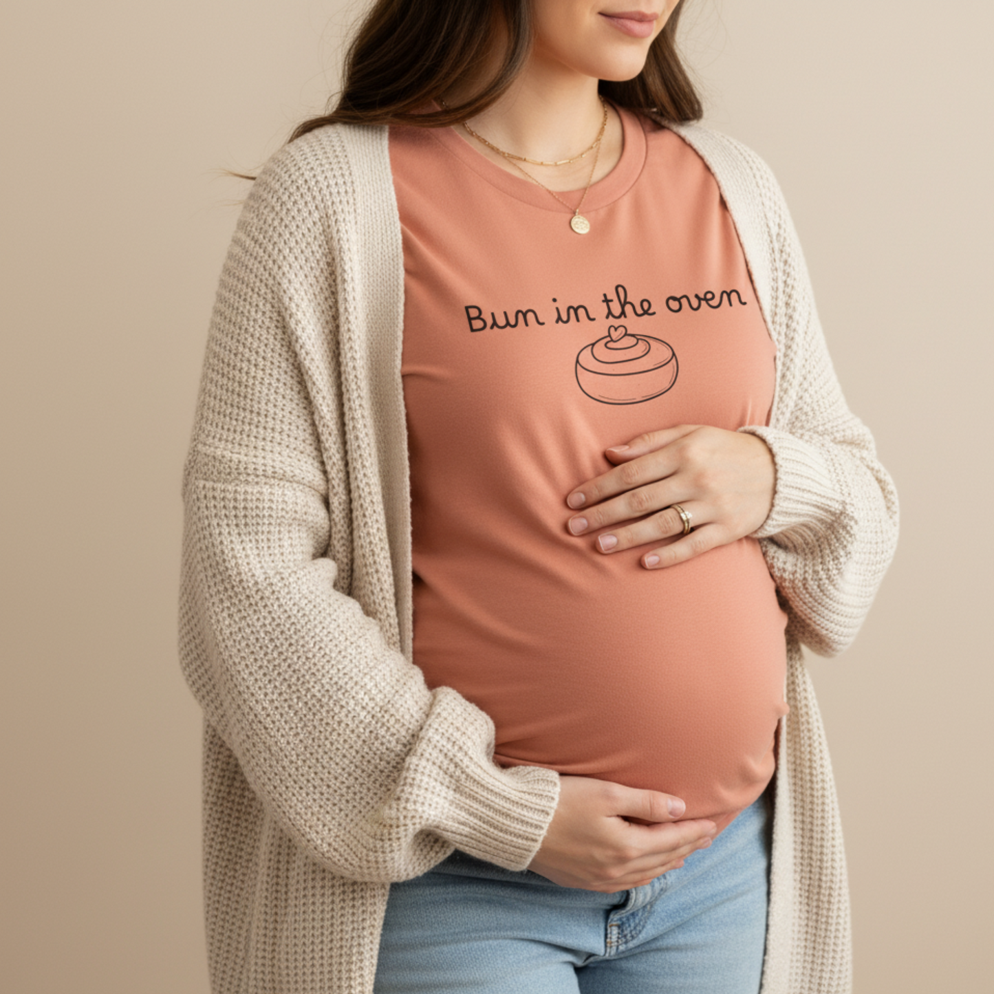Bun in the Oven T-Shirt | Pregnancy Announcement Tee | Minimalist Baby Shower Gift | Cute Maternity Shirt | Neutral Gender Reveal Top