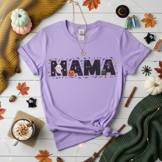 Halloween MAMA Shirt | Spooky Mama Tee | Cute Ghost Mama Shirt | Mom Halloween Gift | Funny Fall Season Shirt | Spooky Vibes Mom T-Shirt
