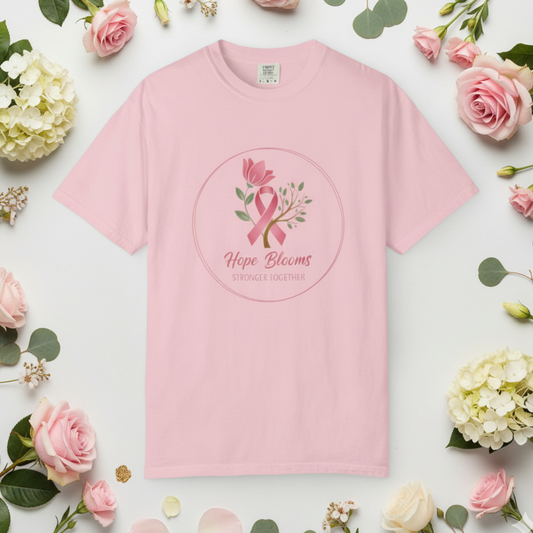 Breast Cancer Awareness Unisex Garment-Dyed T-shirt, Pink Ribbon Tee, Cancer Survivor Gift, Supporter Shirt, Fundraiser Apparel