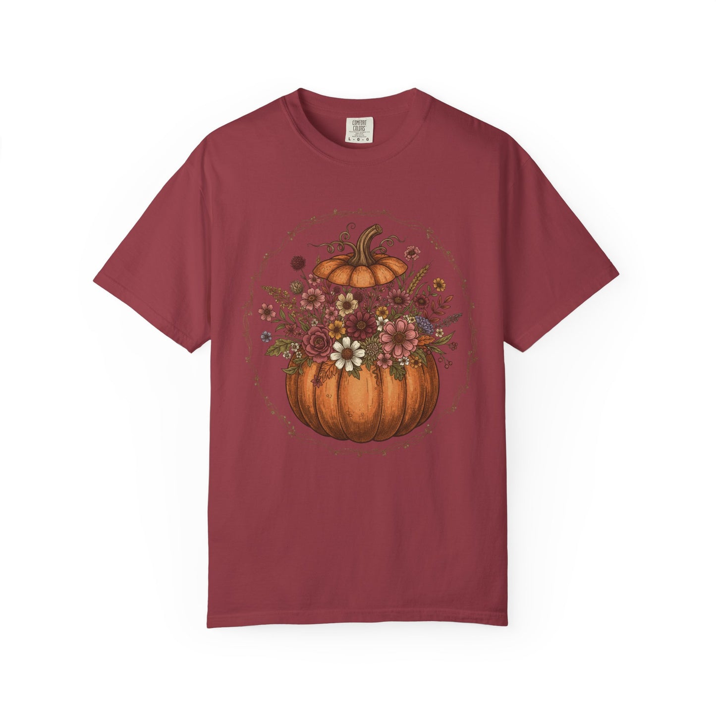 Floral Pumpkin T-Shirt | Fall Harvest Tee, Autumn Style Shirt, Seasonal Fashion, Halloween Gift, Vintage Vibe Apparel